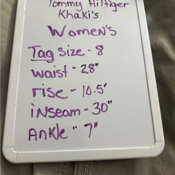 Tommy Hilfiger Khaki Pants Womens 8 Straight Leg Beige Cotton Classic - Picture 9 of 9